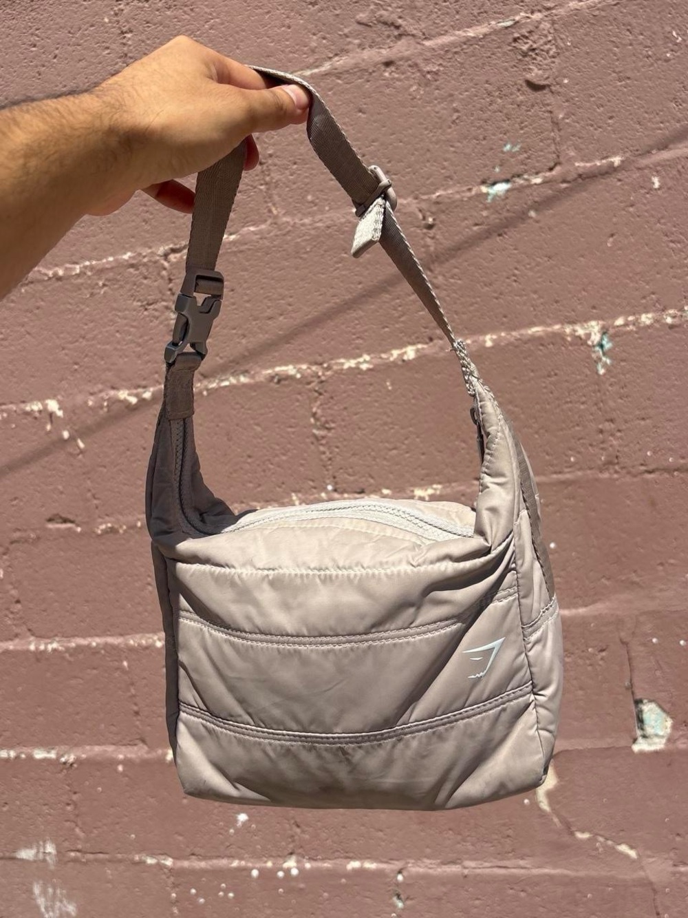 Gymshark Taupe Shoulder Bag With Adjustable Strap View 2